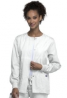 Female White Warm Up Jacket with Embroidered Name for Juniors - left chest (no logo)
